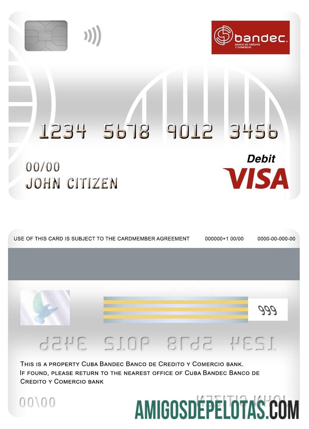 Cuba Bandec Banco De Credito Y Comercio Bank Visa Debit Card baixar para verificação